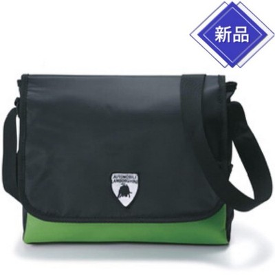 Automobili Lamborghini Messenger Bag Black/Green Accessory Original Collection S