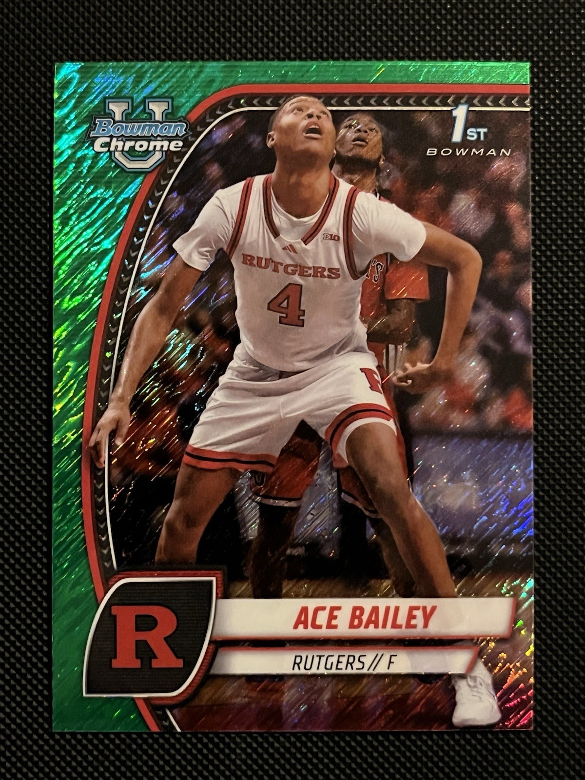 2024-25 Bowman U Chrome Ace Bailey #1 Green Shimmer Rutgers 1st Bowman