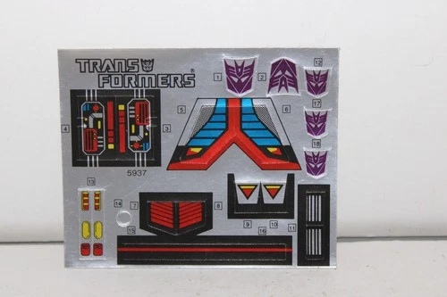 transformers g1 original vintage astrotrain sticker sheet