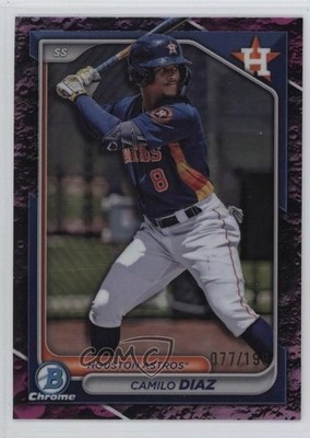 2024 Bowman Draft Chrome Fuchsia Lunar Refractor /199 Camilo Diaz #BDC-176 1tv8
