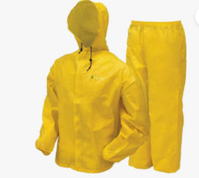 FROGG TOGGS Youth MEDIUM Ultra-Lite2 Waterproof Breathable Rain Suit YELLOW
