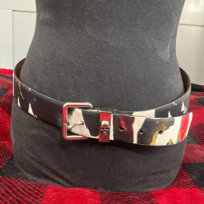 Alexander McQueen *DISCONTINUED* Watercolor Skull Buckle Belt w Email Receipt