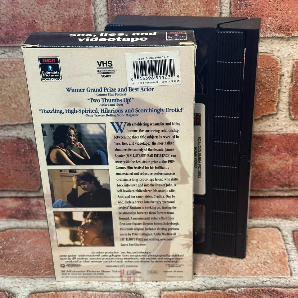 Sex Lies and Videotape VHS Used 1989 James Spader Andie MacDowell Columbia RCA - Image 2 of 4
