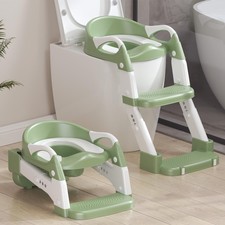 2-in-1 Toddler Potty Training Toilet Seat with Step Stool Ladder Adjustable...