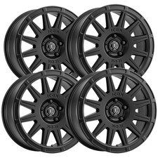 (Set of 4) Icon Alloys Ricochet 15x7 5x100 +15mm Satin Black Wheels Rims
