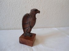 Adlerfigur  f&uuml;r Schreibtisch Metall auf Holzsockel  Dekofigur