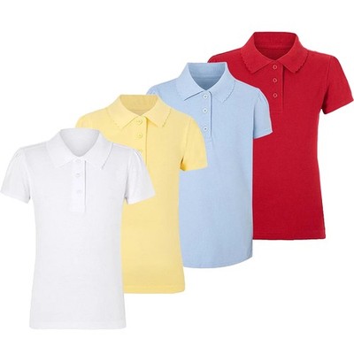 Mädchen Poloshirt Alter 4 bis 16 100 % Baumwolle Freizeit Sport Schuluniform Ex Store