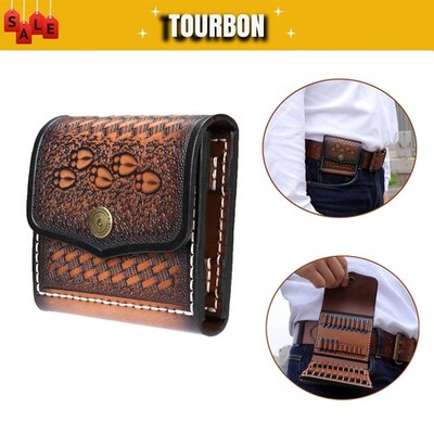 TOURBON Leder Munition Tragetasche  .22LR Gewehrkugeln Halter Gürtel Brieftasche