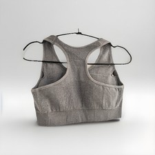 Women Gym Wear Sports Set Black Crop Top Leggings Bra Outfit Grey UK