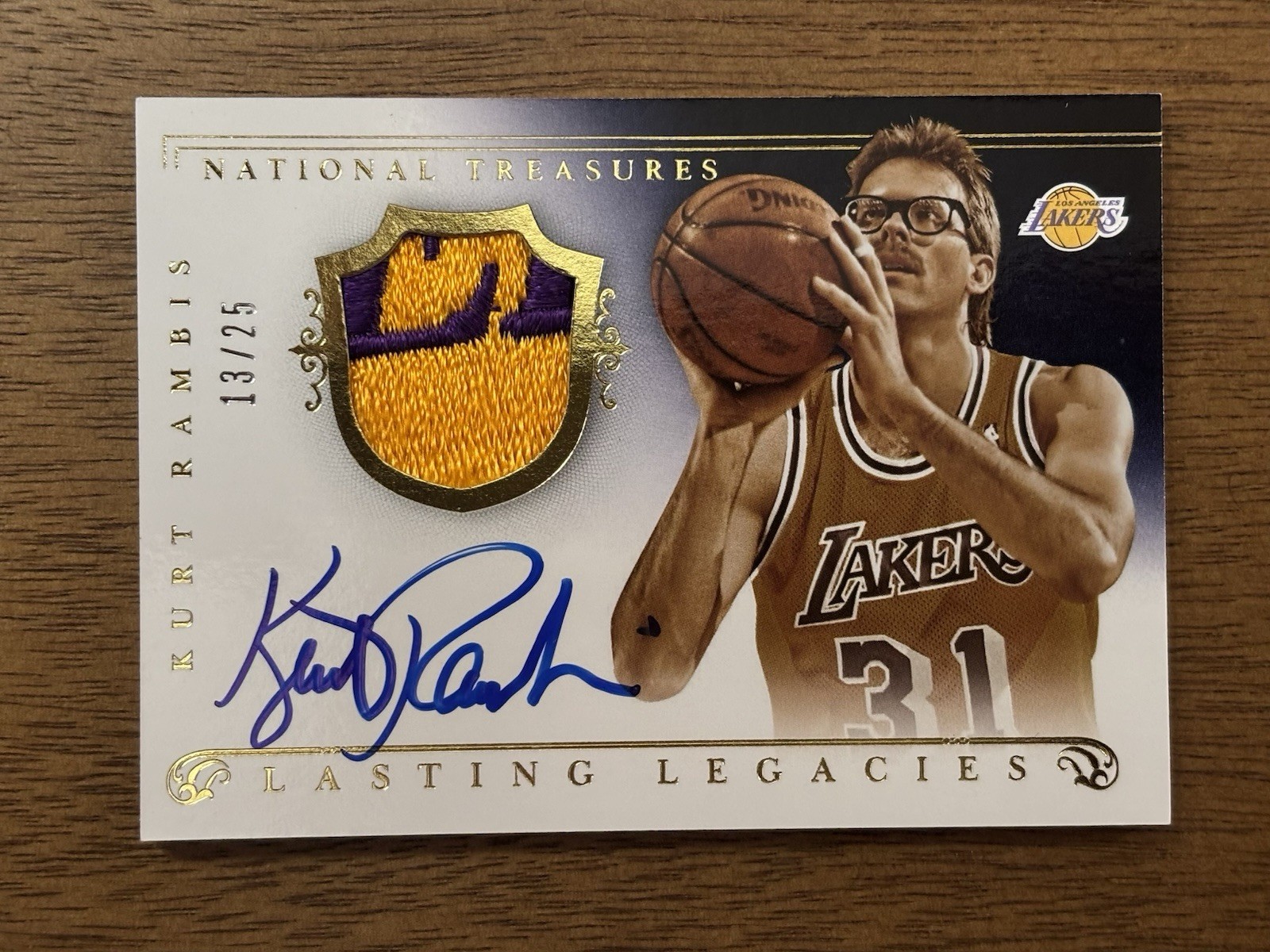 2013-14 Kurt Rambis National Treasures - Lasting Legacies Prime Patch Lakers /25