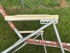 Vintage Webbed Aluminum Folding Lounge Chair Chaise Pool Beach Orange White 70’s — photo 9