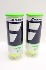 2 CANS 6 BALLS BABOLAT "PLAY AND STAY / STAGE 1" GREEN FELT TENNIS BALLS