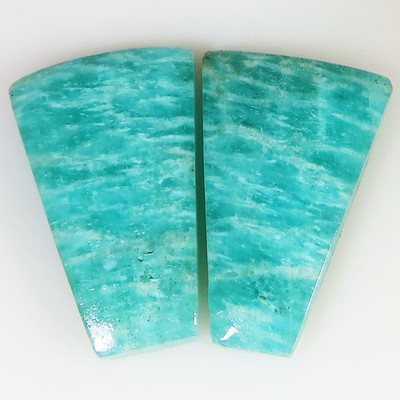 natural AMAZONITE matched pair cabochon loose gemstone 19.90 Cts. (13x20x3 mm)