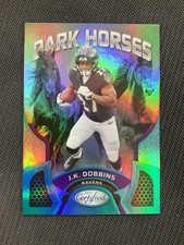 2022 Panini Certified #DH-9 J.K. Dobbins Dark Horses Mirror Teal /50 Ravens
