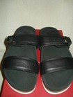 100% AUTHENTIC NEW MEN FERRAGAMO LOCK BLACK SLIDE LEATHER SANDALS US 7 D — photo 2