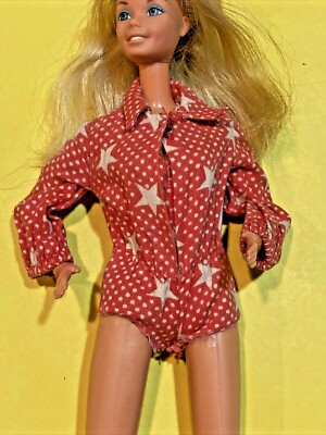 Barbie Clone vintage mod era star pattern 1 Pc Romper/bodysuit  Ships Fast