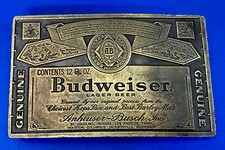 Budweiser Larger King Of Beers Anheuser Busch 1970's Bergamot Belt Buckle A-168