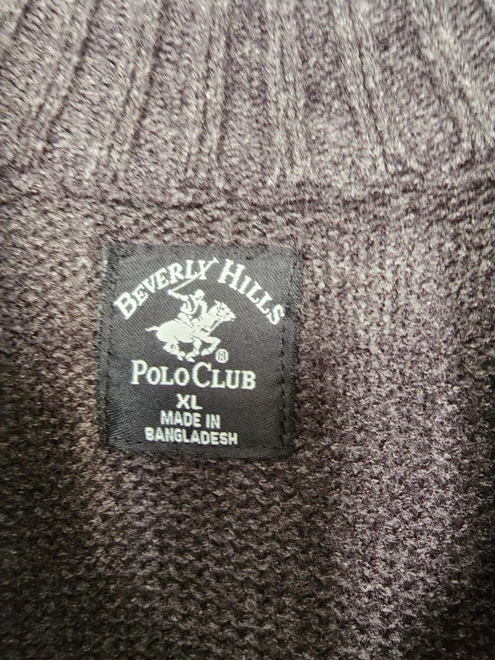 Beverly Hills Polo Club Para hombres 1/4 Cremallera Suéter Logo Sudadera - Talla XL Foto 4 de 4