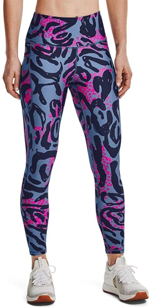 Under Armour HeatGear Leggings Black/Blue Surf