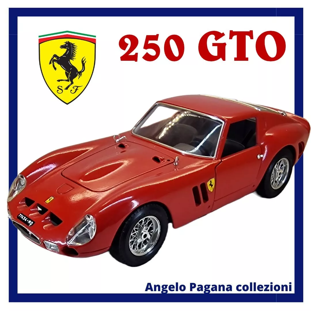 modellino auto 1:18 ferrari 250 gto del 1962 della burago macchinine  collezione