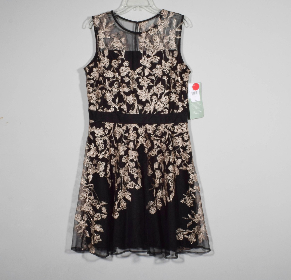 jcpenney black gold dress Adrianna Papell Metallic Lace Sheath Dress With Bell Sleeves