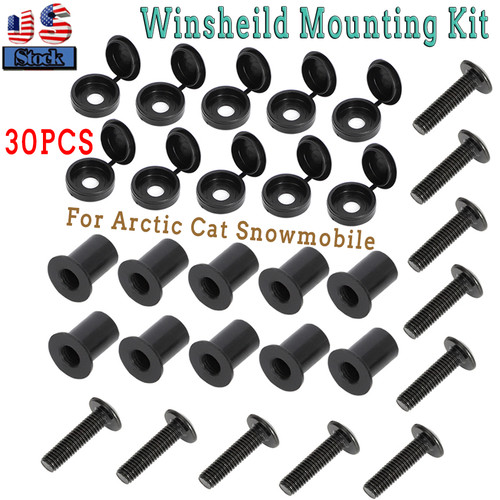 Windshield Mounting Kit For Arctic Cat Snowmobile Screw, Expansion Nuts,Caps US - Bild 1 von 12