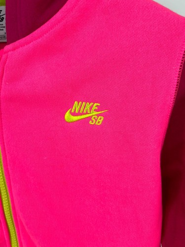 Nike SB Youth Sweatshirt Size L Large Pink Zip Hoodie Kids Girls Colorblock - Picture 3 of 7