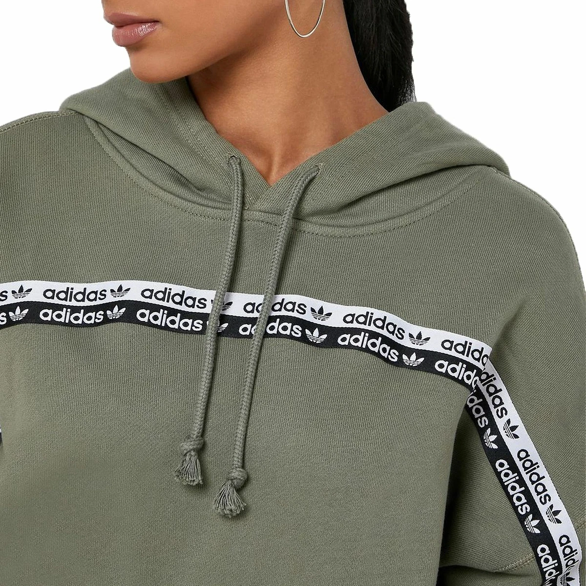 Olive green adidas hoodie womens sales