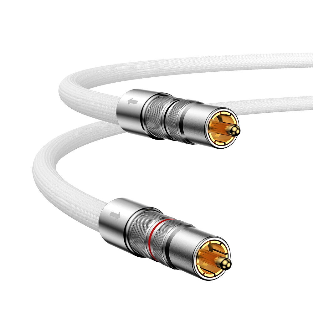 Pair OFC Silver Plated Cord Gold Plated Plug RCA Cable for HIFI STB DVD TV VCD