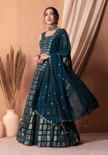 New Launching Georgette Lehenga Choli With Teal Blue Dupatta For Wedding Wear