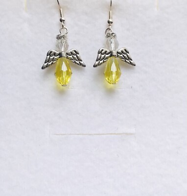 Stunning Sunshine Yellow Italian Crystal Angel Drop Earrings