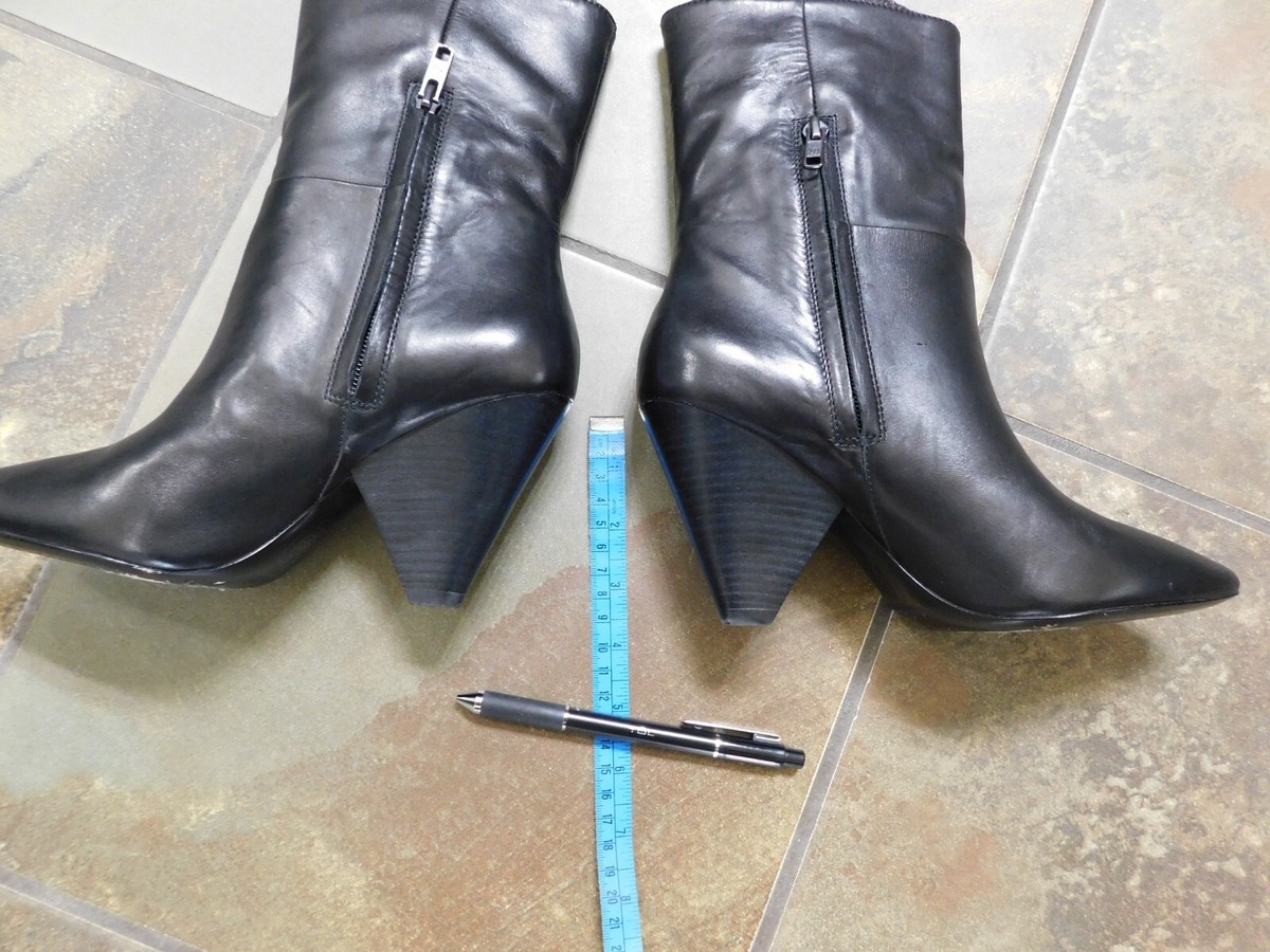 Black Leather Boots w/Cone Style Heel by ASH (Doll), size