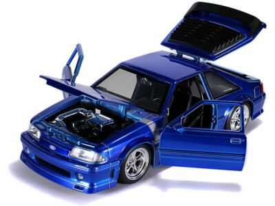 1989 FORD MUSTANG GT 5.0 CANDY BLUE 1/24 DIECAST MODEL CAR BY JADA