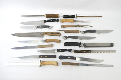 Large Lot Cutlery Steel Metal Knives Horn Antler Broken Antique & Vintage