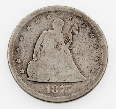 1875-S 20C Silber Zwanzig Cent Stück IN Guter Zustand, Voll Felgen ,Natur Farbe