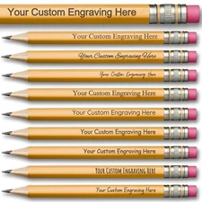 Custom Pencil Engraved Bulk (12-250pk) Personalized Business School Teacher Gift