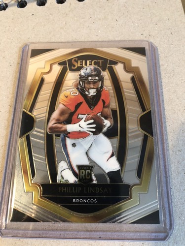 Phillip Lindsay Denver Broncos Panini Select Footbal 2018 PREMIER LEVEL ROOKIE - Picture 5 of 12
