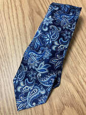 The Mens Store Bloomingdale's Men's BLUE NAVY PAISLEY SILK TIE T3