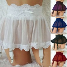 Damen Sexy Spitze+Netz Kurz Minirock Hohe Tai...
