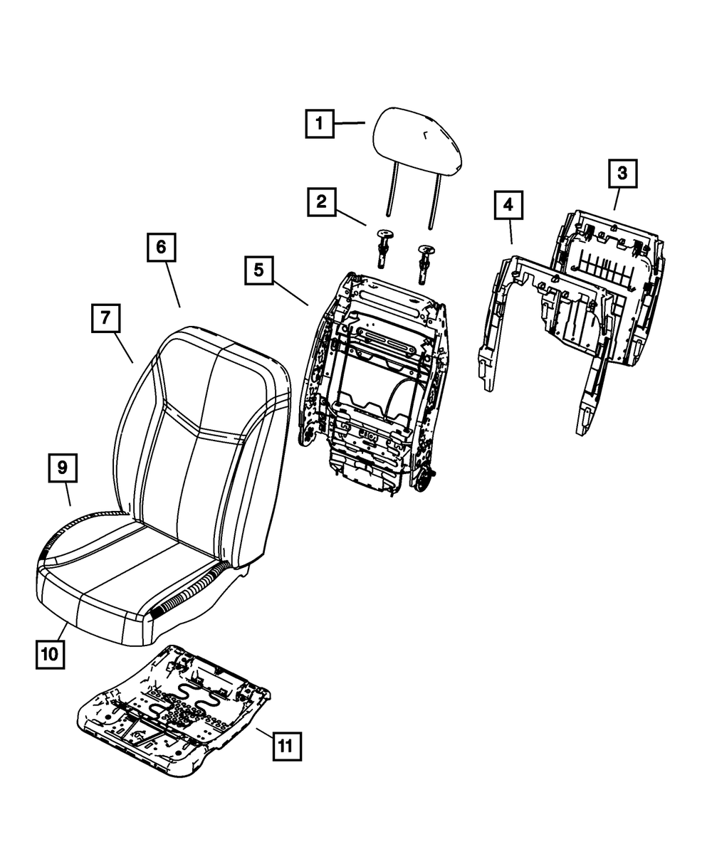 Genuine Mopar Seat Back Foam Left 68052049AA