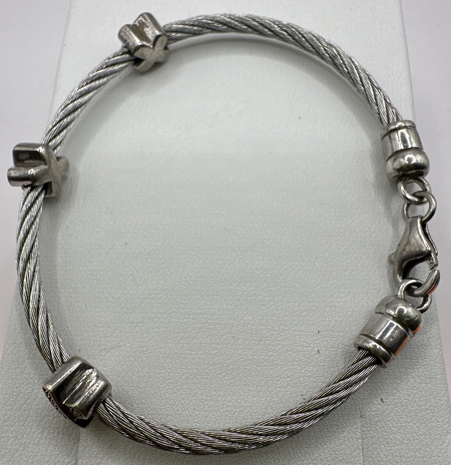 Sterling Silver 925 Elevator Cable Bracelet (11.8… - image 3