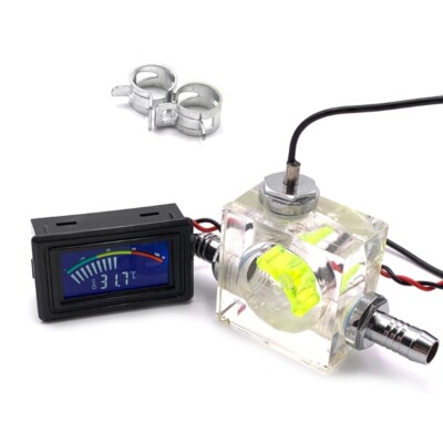 Computer Radiator Supplies Water Cooling Liquid Cooler Thermometer with 2 Barbs