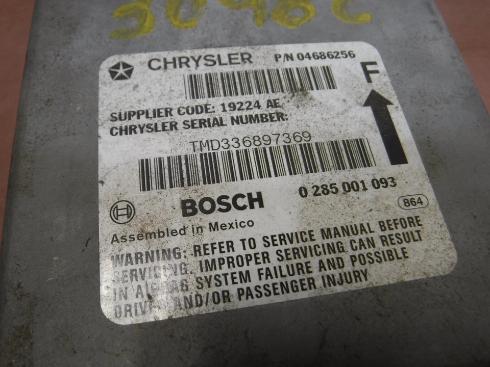 Módulo de control de bolsa Chrysler Town & Country Caravan 98-00 SRS OEM 04686256 Foto 2 de 3