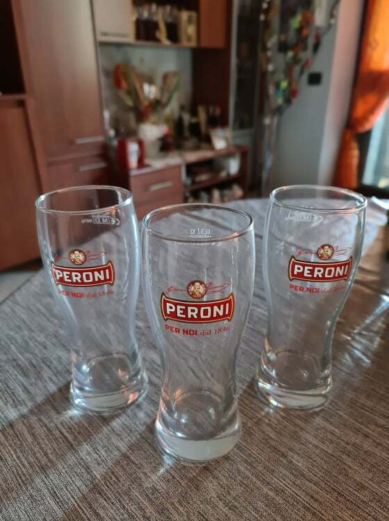Bicchiere Da Pinta Peroni 2 Pinte | Con 2 Sottobicchieri, Vetro Di Qualità, Lavabile In Lavastoviglie, Regalo Per Birrai