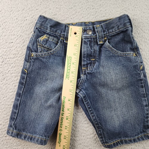 Wrangler Denim Shorts Boys 4 (20") Straight Blue Jean Adjustable Waist Dark Wash - Picture 6 of 7