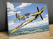 Spitfire Roy Lichtenstein inspired mounted canvas print