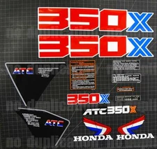 1986 86' ATC 350X trike 13pc decal frame kit trike autocollant sticker 3 wheeler