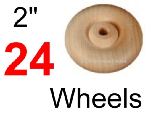 2" Wood Wheels - Select 4 to 100 with or without Axles - Toy Parts Wooden Wheel - Picture 4 of 11