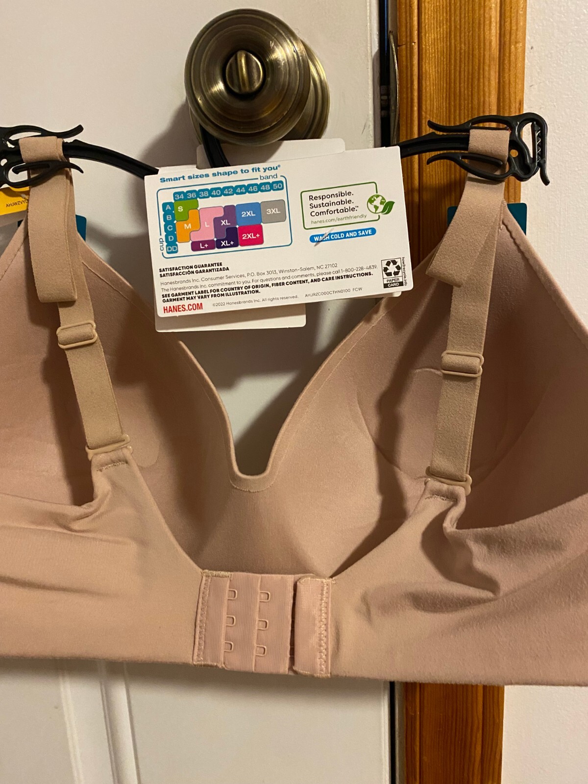 NEW WOMEN SIZE LARGE HANES COMFORTFLEX FIT CONCEALING PETAL WIRELESS T