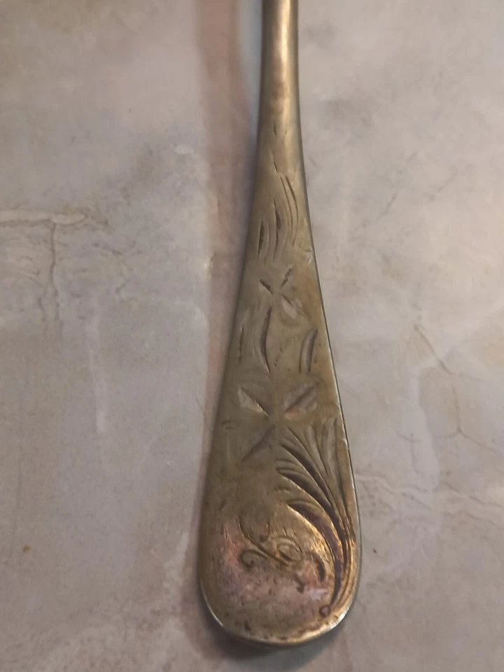 Towle Sugar Spoon/ Tea Spoon Antique C. 1891 Silver Floral Scalloped Ornate - Image 3 of 4